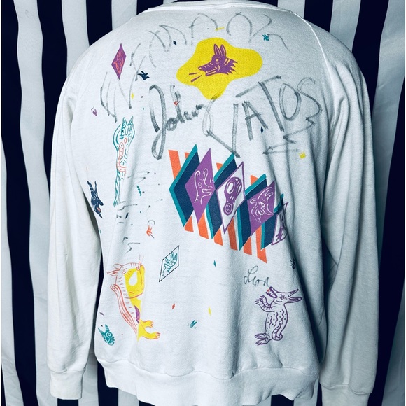 Vintage 80s Oingo Boingo Sweatshirt Signed by Band Members: DANNY ELFMAN, etc - Picture 3 of 12